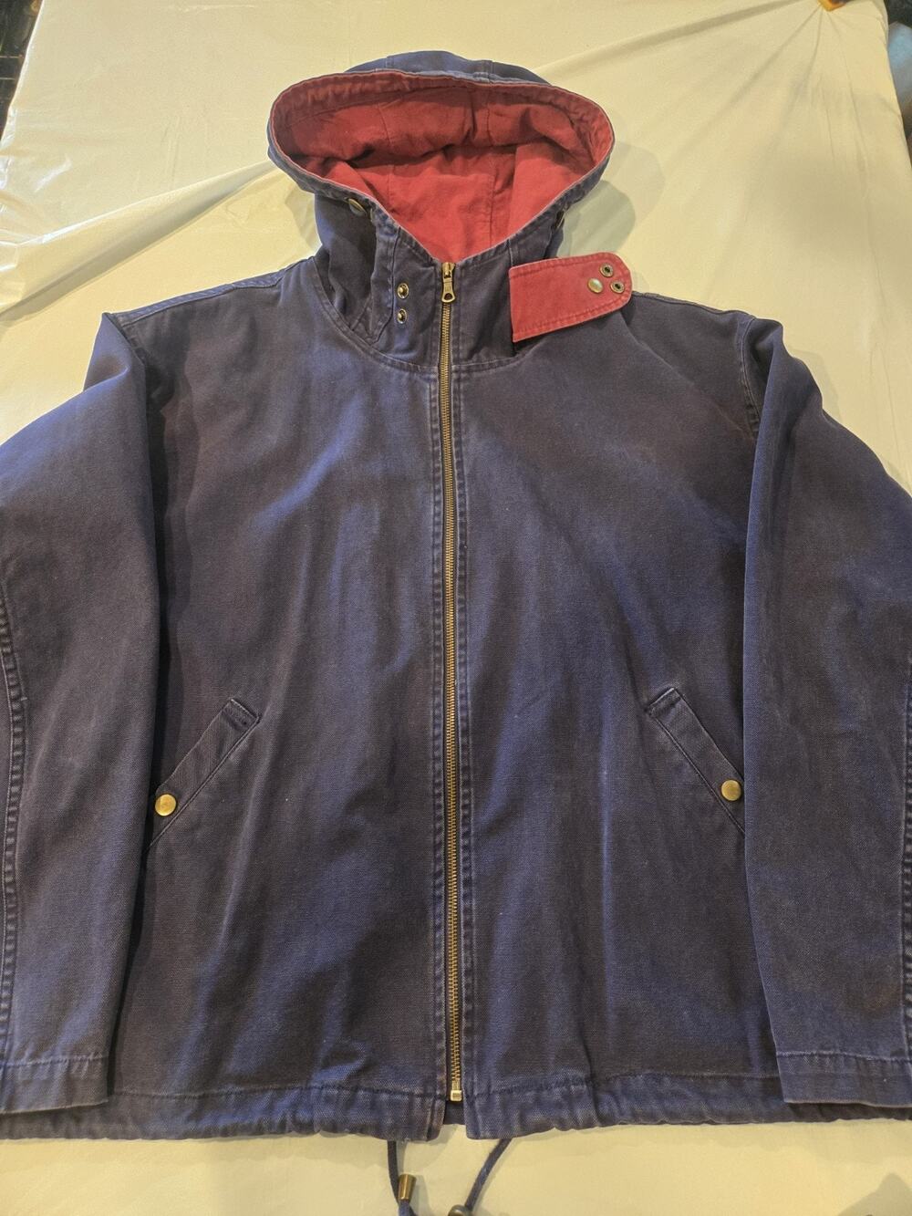 Vintage Gap World Classic Canvas Jacket Blue Red XL